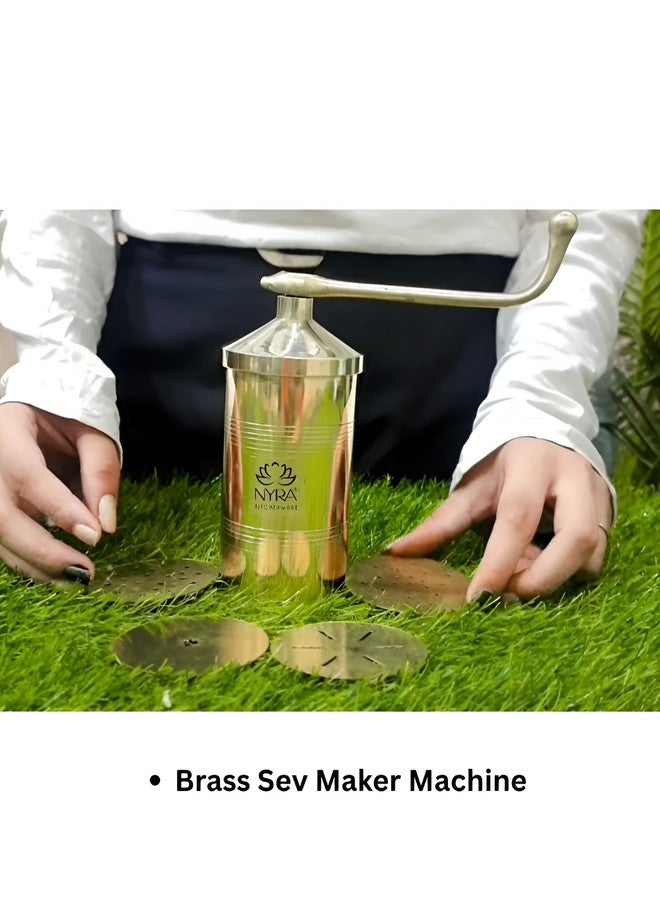 Nyra Kitchenware Nyra Brass Sev Sancha Kitchen Press Maker with 4 Mesh Discs - Image 5